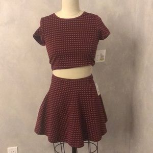 Cute designer checkered shirt and skirt set.